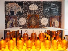 Exhibition view “Saturnalia II” with an installation by Paul Renner
