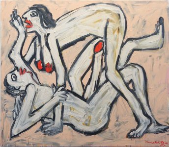 Otto Muehl, Ohne Titel 1984, Öl auf Leinwand, Detail, 140 x 160 cm