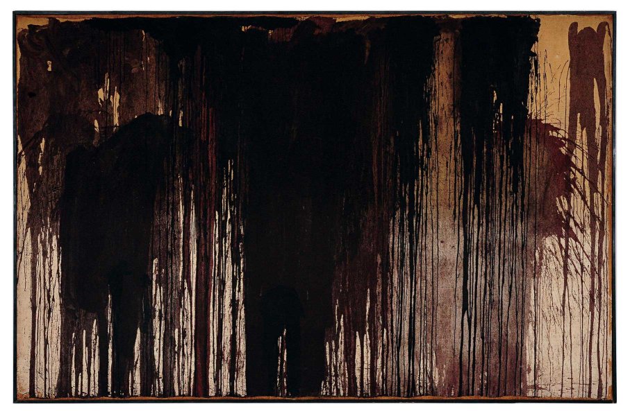 Hermann Nitsch, Untitled, Schüttbild, 1962, Dispersion and blood on canvas, 195 x 300 cm