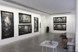 Otto Muehl, exhibition view, Materialaktion Nr. 19, Bodybuilding, 1965, photos by Marc Adrian, Copyright: Archives Muehl, Paris, Zürich; Konzett Gallery, Wien