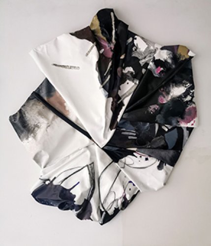 Yun Wang, Strudel von Informationen, Licht und Dunkelheit, 2021, mixed media, 153 x 136 cm