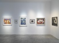 Ausstellungsansicht mit Arbeiten von Otto Muehl © Konzett Gallery 2018, Foto: Sandro Zanzinger, 2018