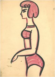 Ohne Titel, ohne Jahr, Mischtechnk auf Papier, 42x29,5 cm