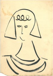 Ohne Titel, ohne Jahr, Tusche auf Papier, 42 x 29,5 cm