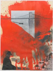Shoa, (die Donau war Rot), 2017, Mischtechnik, 32 x 42 cm, Foto © Shmuel Barzilai