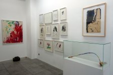 Exhibition view, cabinett: Erwin Wurm, Otto Muehl, Günter Brus, Franz West, Konzett Gallery, 2016