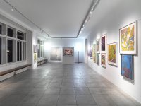 Ausstellungsansicht mit Arbeiten von Otto Muehl © Konzett Gallery 2018, Foto: Sandro Zanzinger, 2018