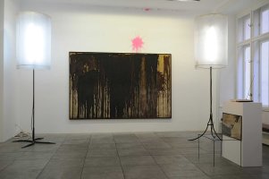 Austrian Masters, exhibition view Konzett Gallery, 2017. Franz West, Hermann Nitsch