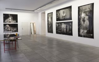 Otto Muehl, exhibition view, Materialaktion Nr. 19 und 15, 1964/65, photos by Marc Adrian and Franz Hubmann, Copyright: Archives Muehl, Paris, Zürich; Konzett Gallery, Wien