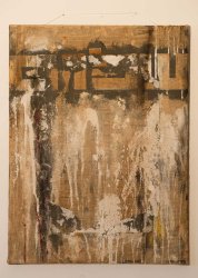 Shalom, 2012, Jute auf Leinwand, Mischtechnik, 80 x 70 cm, Foto © Franz Josef Rupprecht