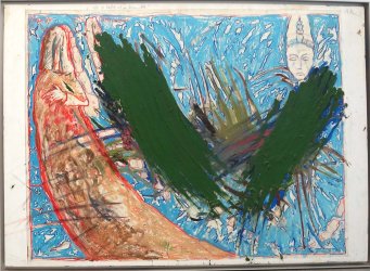 Arnulf Rainer & Günter Brus, Gemeinschaftsarbeit, 1984, Mischtechnik auf Karton, 120 x 80 cm