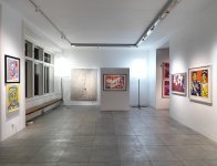 Ausstellungsansicht mit Arbeiten von Otto Muehl  © Konzett Gallery 2018, Foto: Sandro Zanzinger, 2018